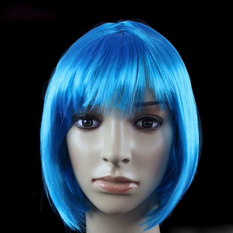 Peluca Bob para mujeres bonitas, pelucas Bob cortas, Natural, Cosplay de Halloween, pelucas de Anime, peluca sintética de colores bonitos para diaria de Navidad: Rojo