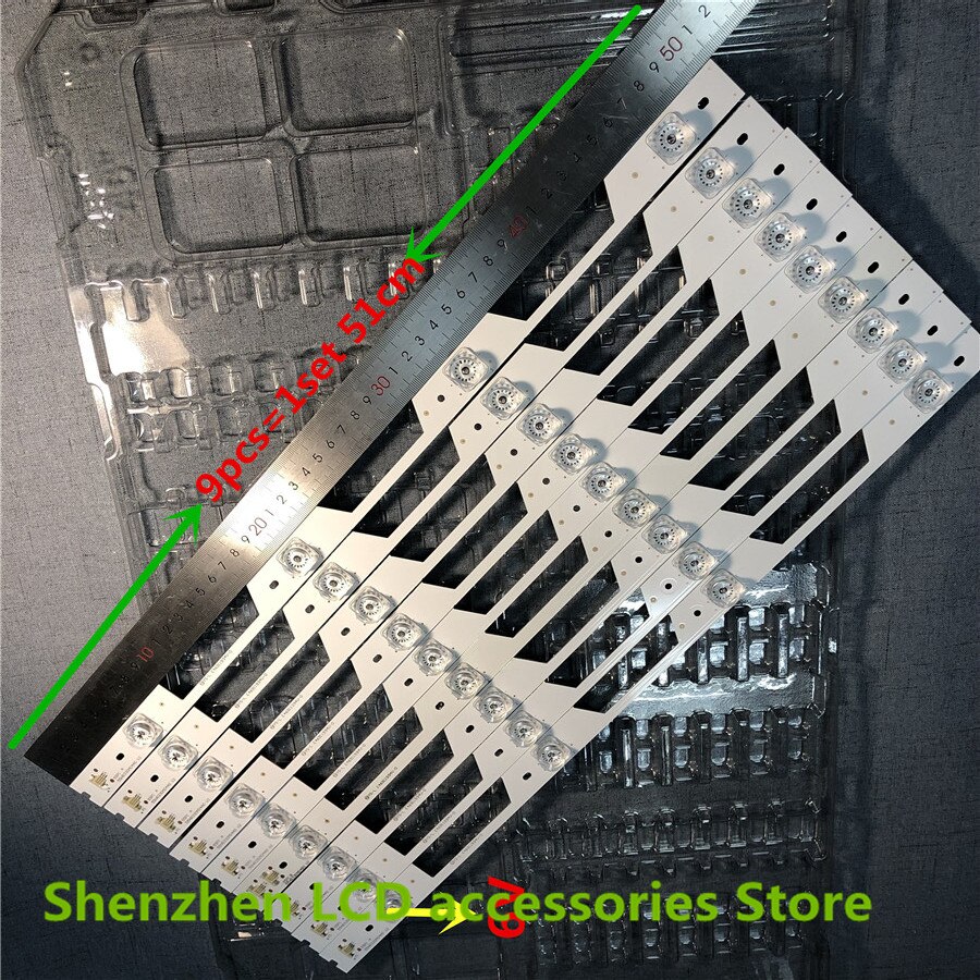 18pcs=2set FOR TCL 4LEDs y55A580 LCD TV backlight bar 55P1 A 55HR330M04A0 V2 4C-LB5504-HR05J 51CM
