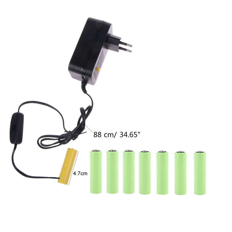 Universal AA Dummy Battery AC-DC USB+3V-12V Power Supply Adapter Replace 2AA to 8AA Battery for Clock Thermometer Camera