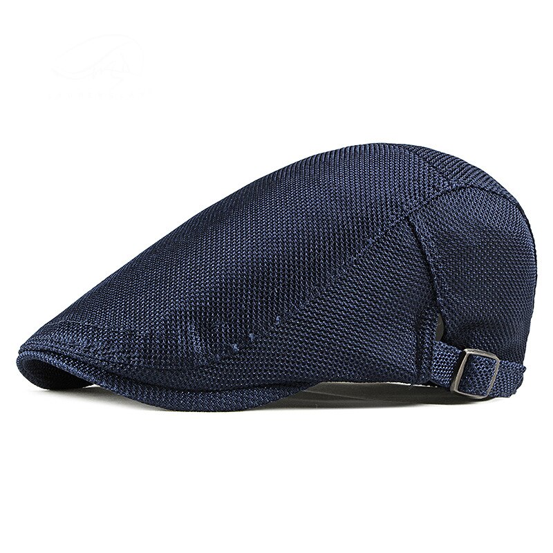 FS Summer Spring Men's Cap Ultra-thin Breathable Berets For Men Women Women's Flat Caps Beret Ladies Couple Hat: Navy