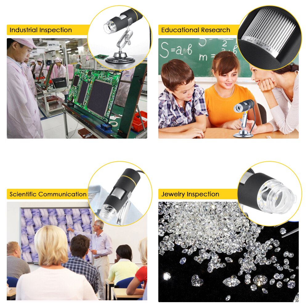 1000X USB Mikroskop Digital Mikroskop mit OTG Funktion Kamera Endoskop 8-LED Licht Lupe Lupe mit Ständer