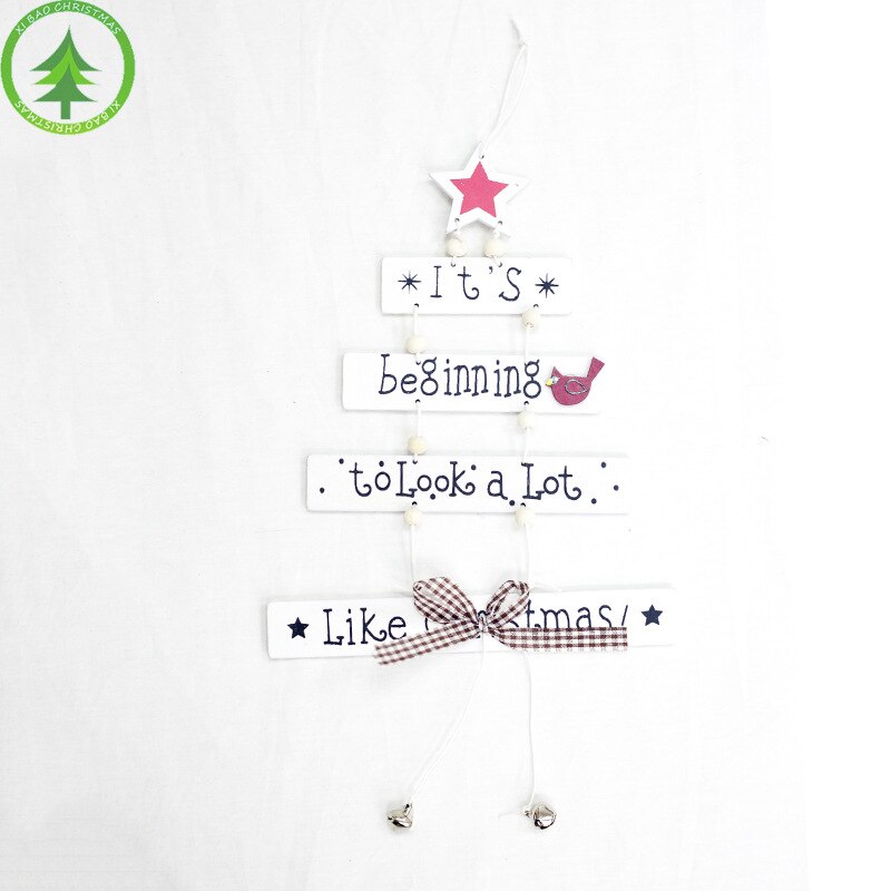 Santa Claus Year Natural Wood Christmas Door Tree Ornaments Pendant Hanging Xmas Decor Home Party Decorations: Army Green