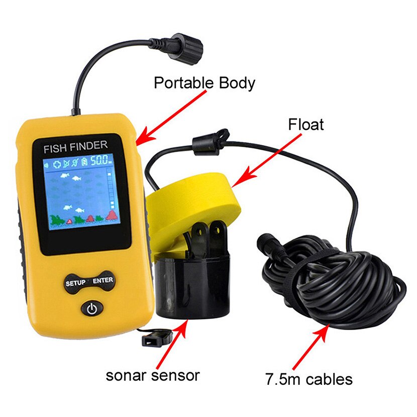 Tragbare Sonar Fisch Finder Mit Farbige Lcd Anzeige Bildschirm Fisch Finder Angeln Locken Echolot Fishfinder