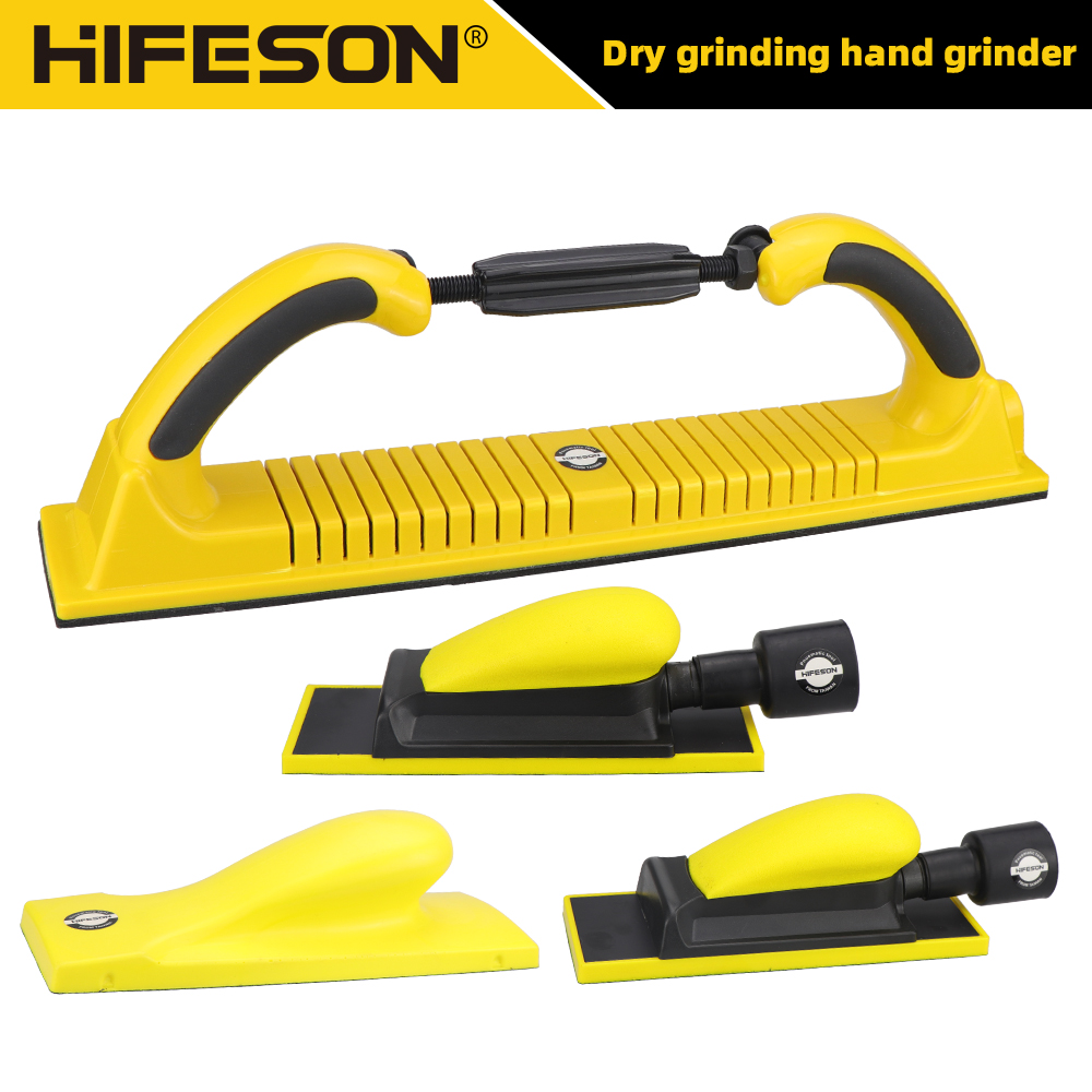 HIFESON-lijadora Manual de mano, herramienta de papel de lija, bloque de lijado, pulidora Manual de extracción de polvo, rectificadora para trabajo de madera y Metal