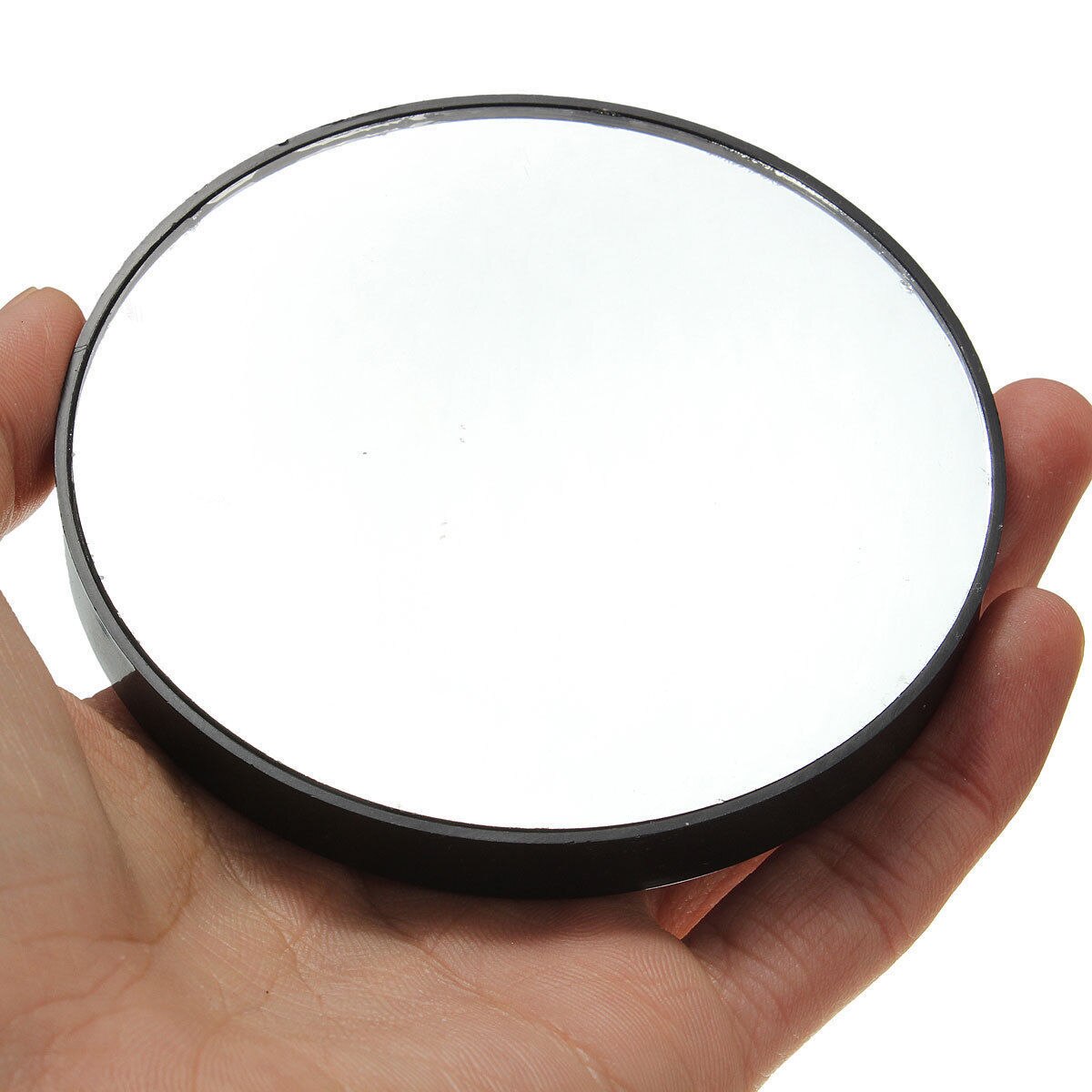 Women Girls Brief Makeup Pocket 10X Magnifying Glass Cosmetics Mirror Black