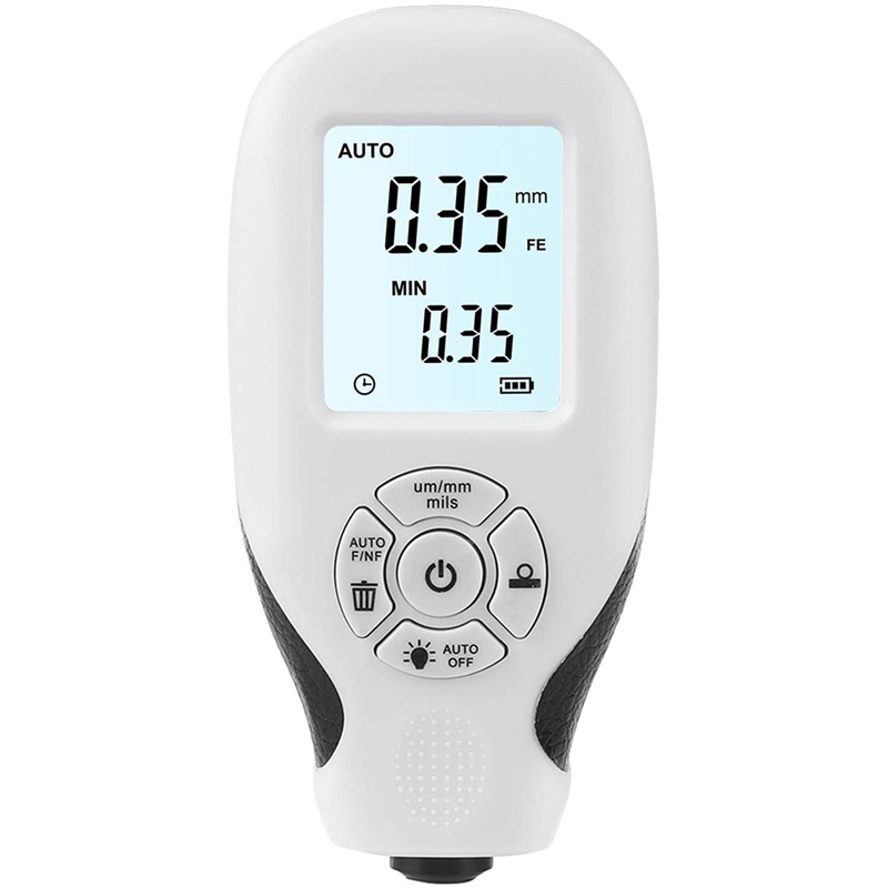 Coation Thickness Gauge 0-2000UM Paint Film Thickness Tester Car Coating Measuring Tools Automotive Paint DFT Meter: white