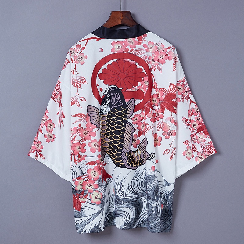 Japanese Kimono Cardigan Men Haori Yukata Male Samurai Costume Clothing Kimono Jacket Mens Kimono Shirt Yukata Haori 12805: 17