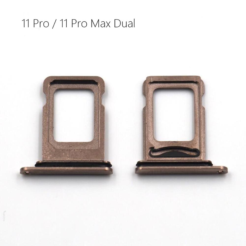 Reemplazo de ranura para tarjeta Sim Dual para iPhone 11 Pro Max, adaptador de bandeja de tarjeta SIM con sello de goma impermeable, , 5 uds.