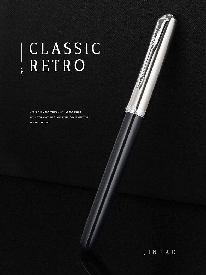 Klassieke Vulpen Multi Retro Kleur Vat Zilveren Pijl Clip Fine Nib Inkt Pennen Jinhao Briefpapier School Dagelijks Schrijven F6277