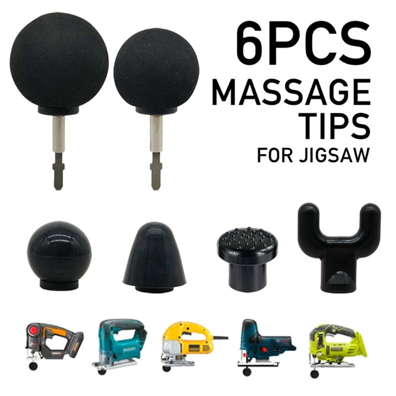 6Pcs Body Percussie Vervanging Head Set Spier Diepe Trillingen Ontspanning Bits