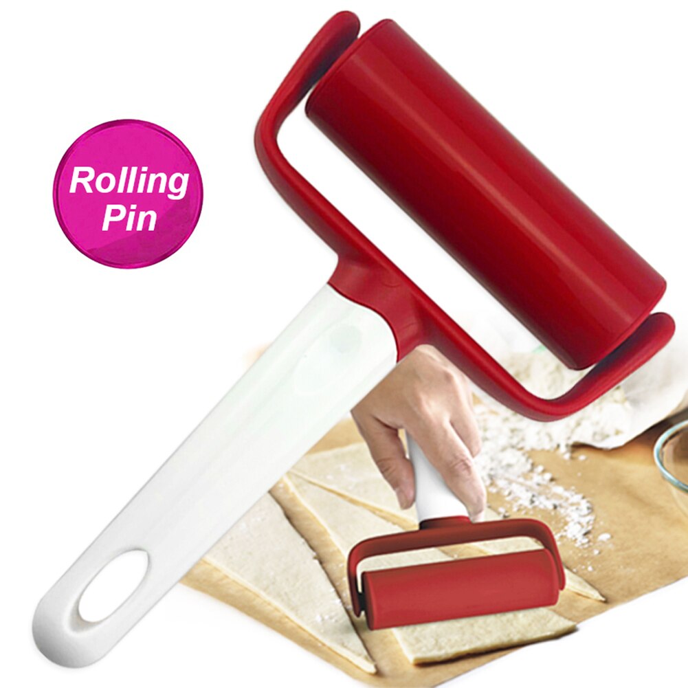 Plastic Rolling Pin Pastry Cookie Deeg Pizza Bakken Roller Keukengereedschap Tool Embossing Deeg Roller Cutter Craft