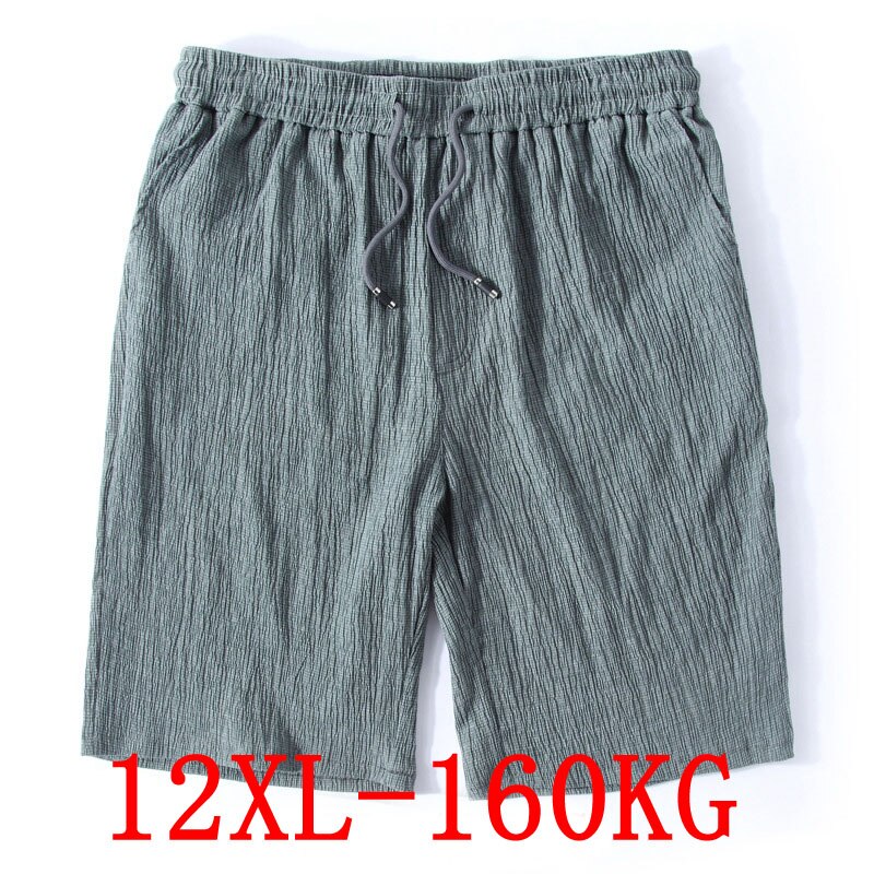 Grand short pour hommes, grande taille 10xl 11xl 12xl, en lin, extensible, sport, décontracté, ample, 52 54, noir, été