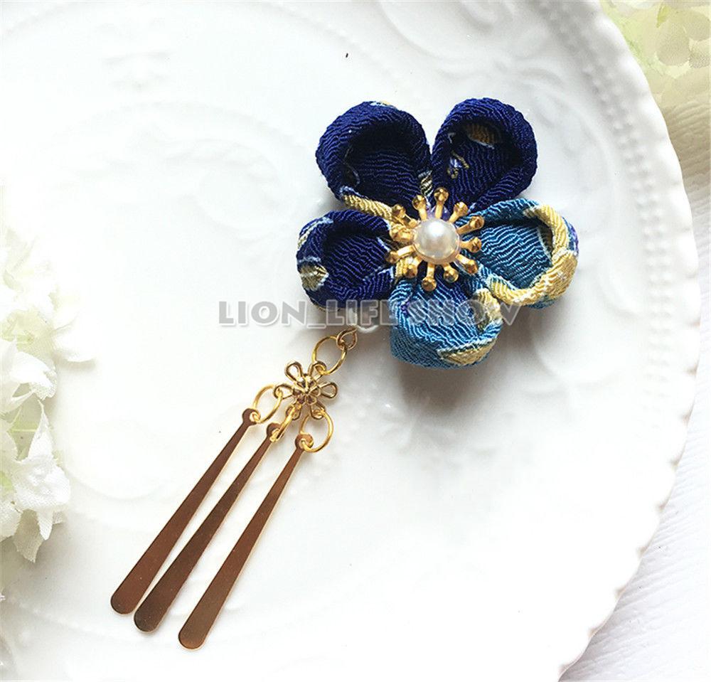 Kimono tradicional japonés Yukata flor tocado horquilla con flecos