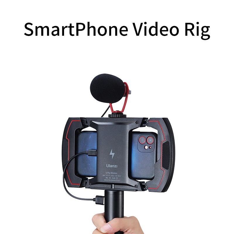 U-Rig Video Rig Draadloze Smartphone Lader Met Koud Schoen Voor Led Licht Invullen Microfoon Filmmaken Case Handheld Handvat grip