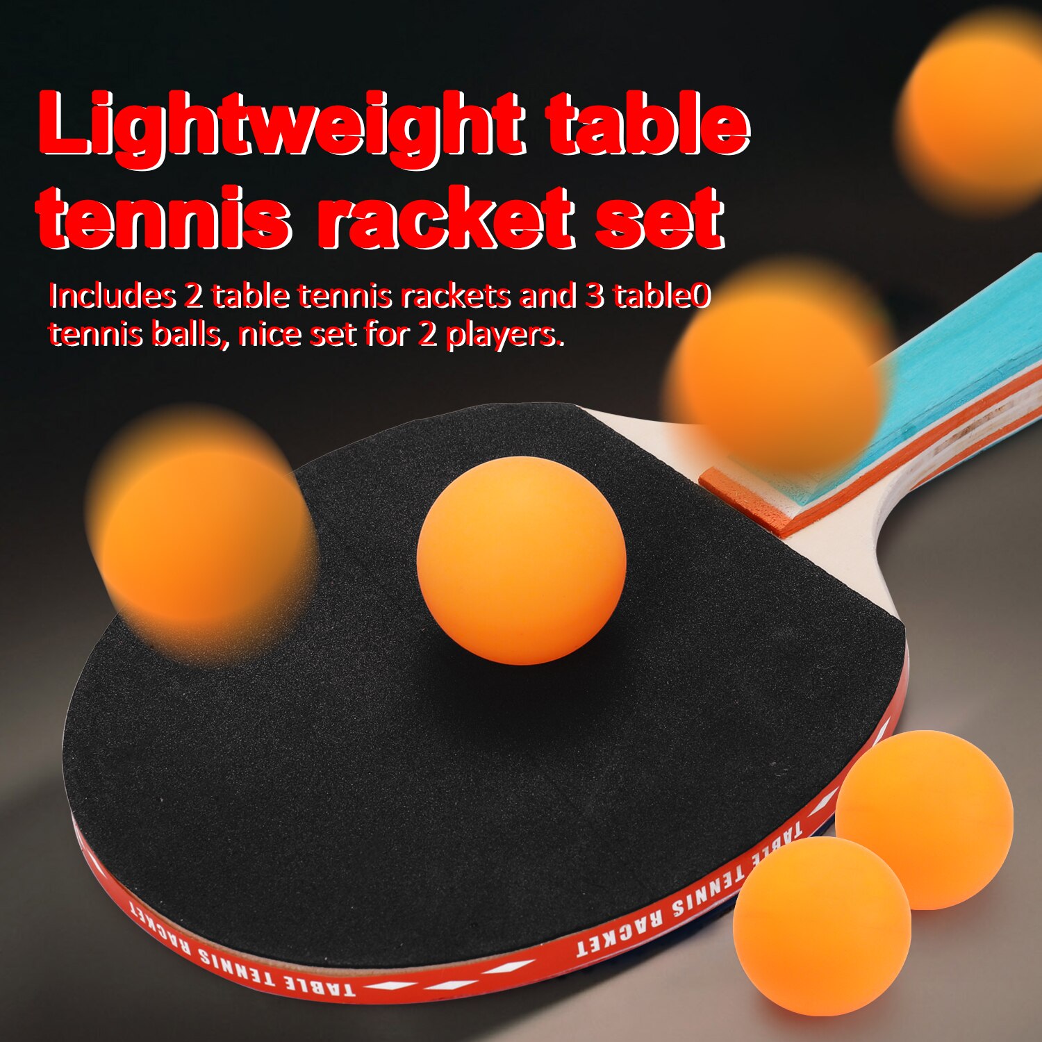 Lightweight Table Tennis Racket and Balls Set Powerful Short Handle Table Tennis Paddle Racket Kit Table Tennis Racket Sports