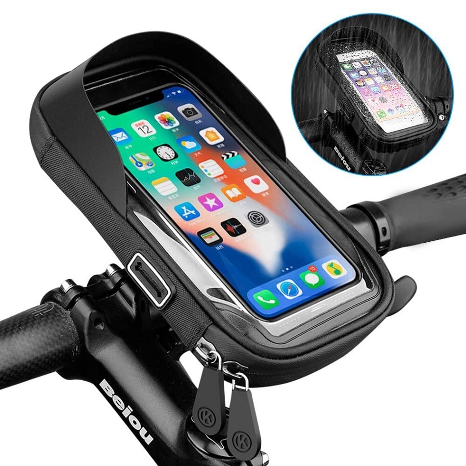 Waterdichte Fiets Motorfiets Telefoon Houder Fiets Telefoon Touch Screen Zak 6.4Inch Fiets Stuur Houder Voor Iphone 12Pro Samsung