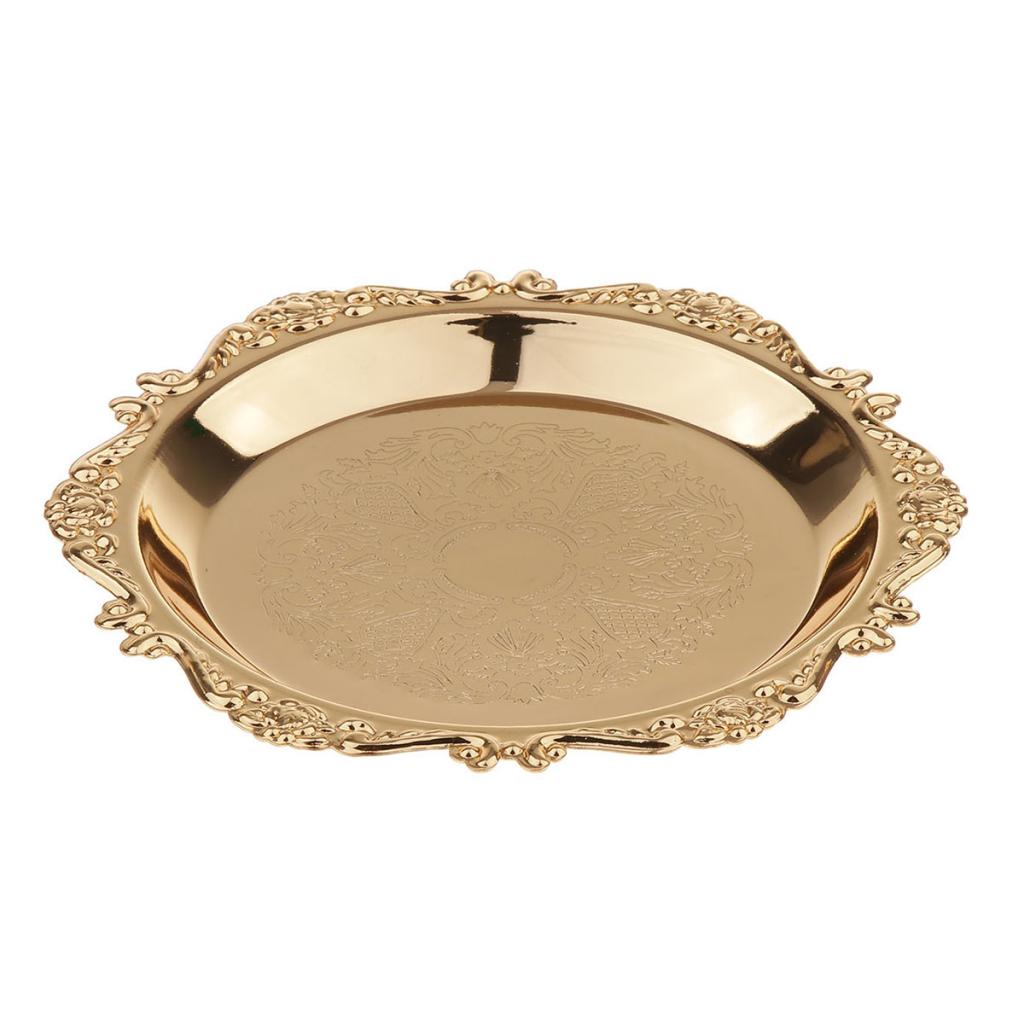 Plateau de service pour gâteau salade mariage | Plat de fruits en métal or assiette à pâtisserie gâteau porte-salade, plateaux de service pour Banquet de mariage, décor de cuisine à domicile