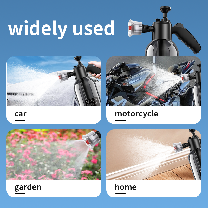 Schiuma spray 2L Pompa manuale ad alta pressione Lattina d'acqua Bottiglia spray per lancia schiuma per pulizia auto per strumenti per la pulizia dell'auto del giardino domestico automatico