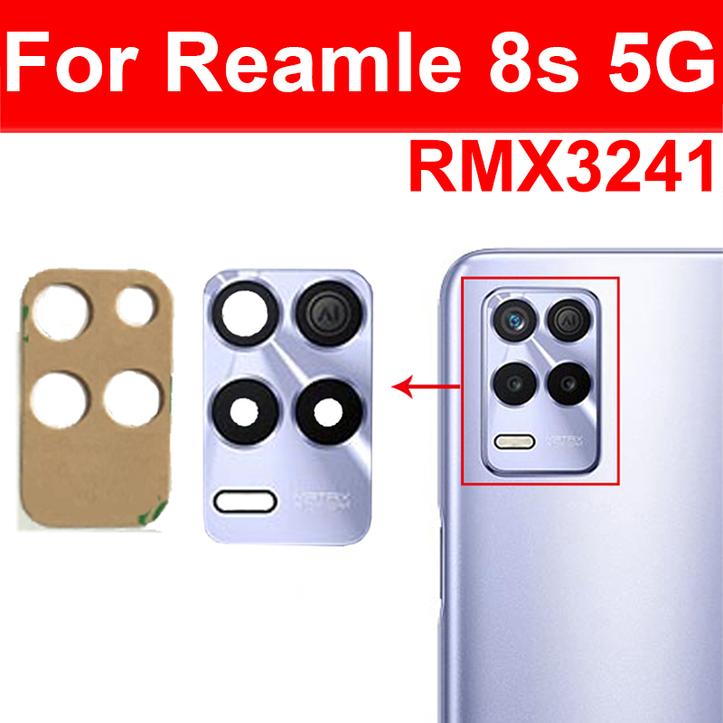 Terug Achteruitrijcamera Glas Lens Voor Oppo Realme 7 8 Pro 7i 8i 8S Global 5G Achteruitrijcamera lens Voor Realme 7pro 8pro Met Sticker Reparatie: ForRealme8S-5G