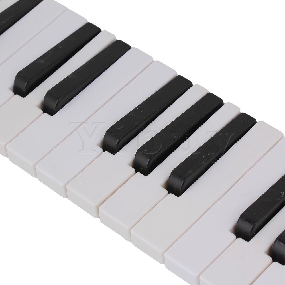 Yibuy blå lett 27 tangenter note melodica vind piano munnorgel plast