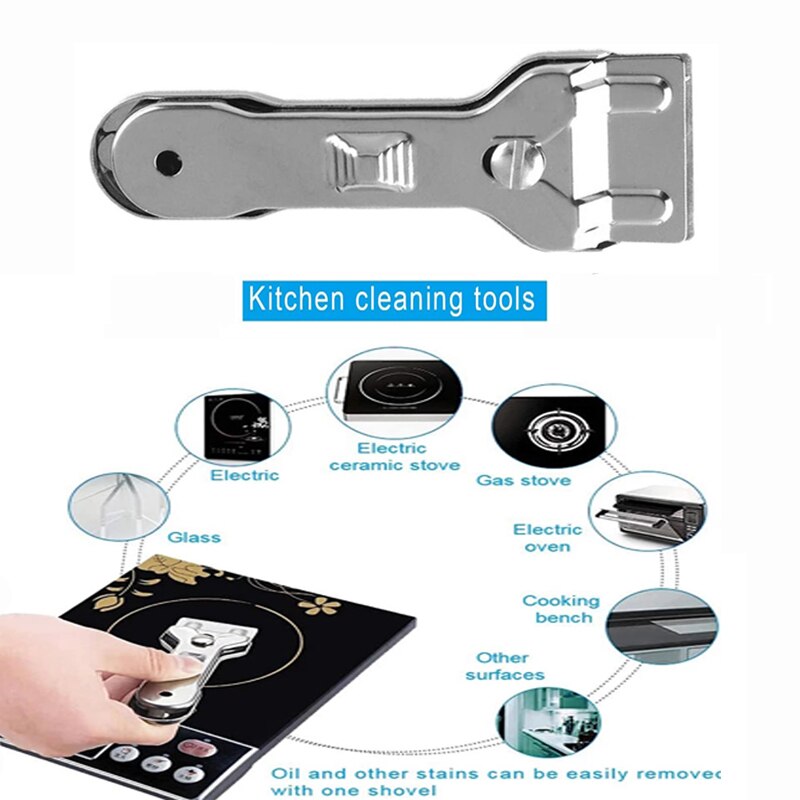 Multifunction Glass Ceramic Hob Scraper Cleaner Remover Spatula Home Tools Kitchen Stove Cleaning Utility Knife Squeegee Set