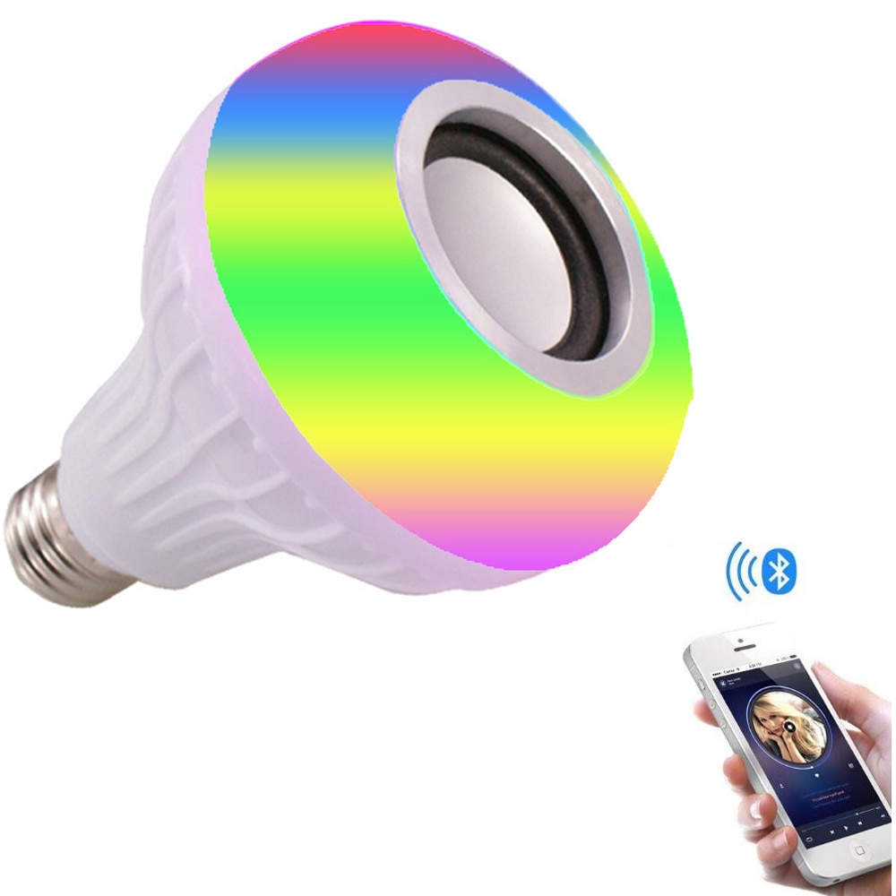 Smart RGB RGBW Draadloze Bluetooth Speaker Lamp 220V 110V 12W LED Lamp Licht Muziekspeler Dimbare Audio afstandsbediening Lichten