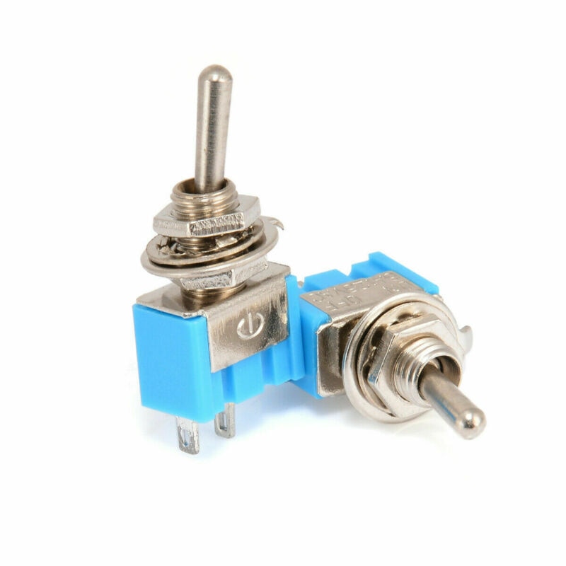 10Pcs Mini Toggle Switch Single Pole Double Throw ON-OFF 6A 125V AC 3A 250V AC