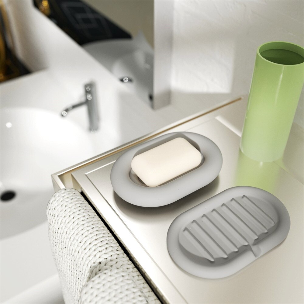 Nicole Zeepbakje Silicone Mold Handgemaakte Beton Zeephouder Maken Vorm Diy Cement Badkamer Benodigdheden Tool