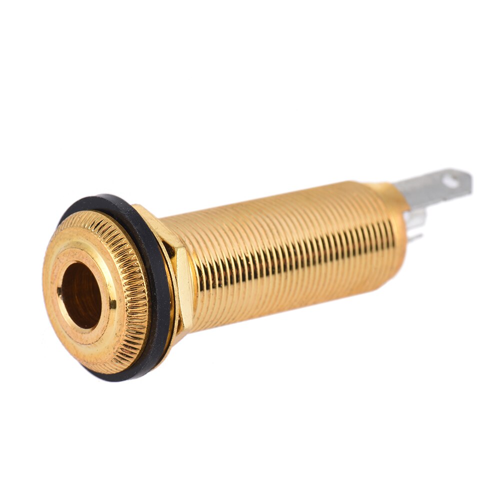 6.35mm 1/4 Inch Guitar End Pin Jack Endpin Jack Socket Plug Mono Output Copper Material for Acoustic Electric Guitar: Golden