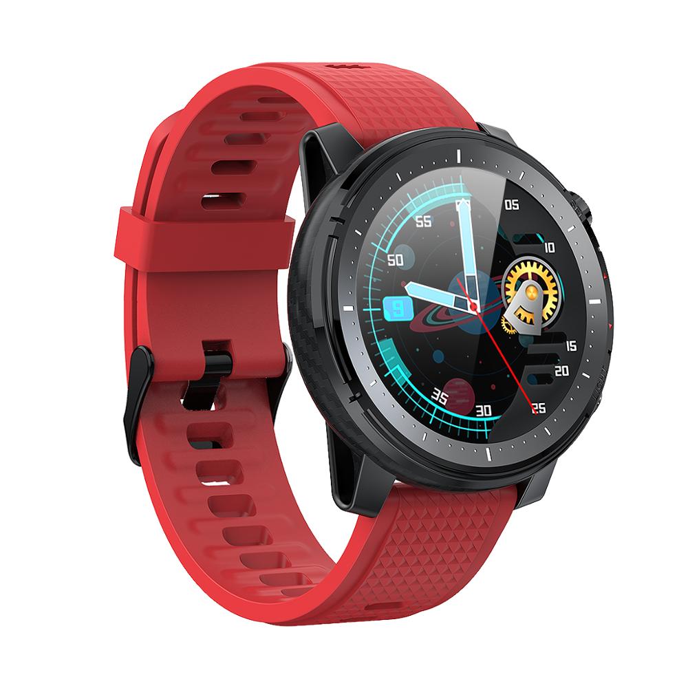 696 L15 360x360 Pixels Smart Watch Men Heart Rate Monitor Bracelet Blood Pressure Waterproof Sport Smartwatch Wristband: red silicon / no retail box