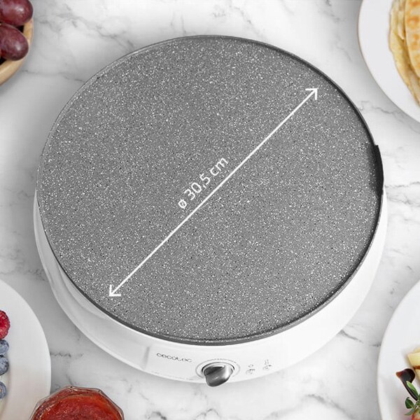 Crepera Cecotec Fun Crepestone Twin 1200W Blanco Gris