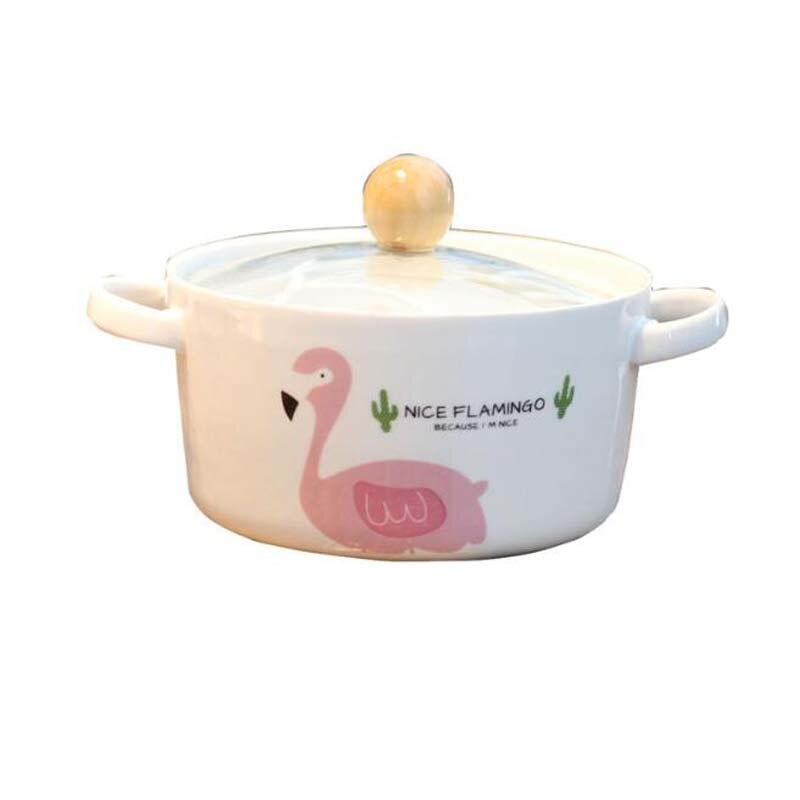 Flamingo tryk salatskål farverige porcelænsskåle søde suppeskål nudler dessert snack skål husholdningsservice: 1