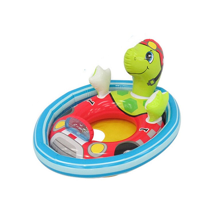 Schildpad cartoon opblaasbare boot voor buiten, kind, voor baby's, spelen, water, zwemband, zwembadspeelgoed, zomer, drijvende boot, speelgoed