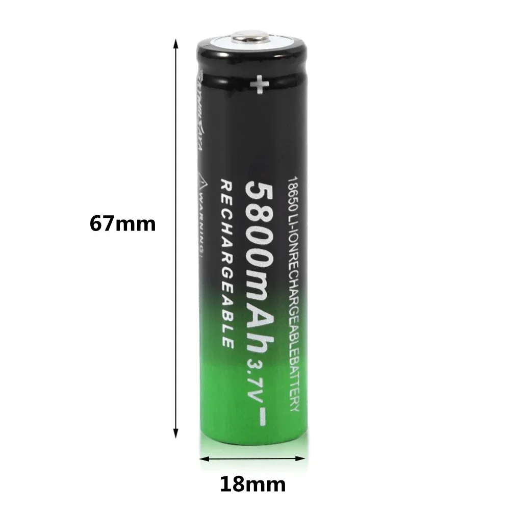 3.7V 5800mAh Rechargeable Li-ion Battery for Flashlight Torch Headlight 1/2/4/6/8/10 Pieces Rechargeable Batteries