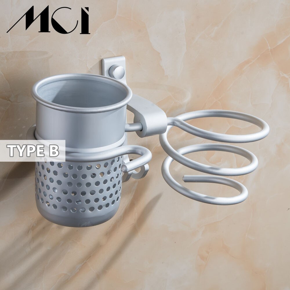Badkamer föhn houder wandrek aluminium multifunctioneel toilet plank kam opbergruimte föhn rek mci