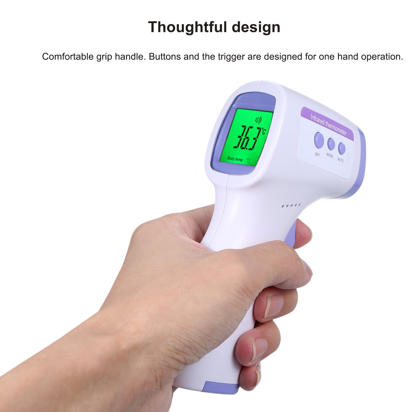 Voorhoofd Thermometer Voor Volwassenen Kids Baby Non Contact Thermometer Infrarood Digitale Temperatuurmeter Met Koorts Alarm