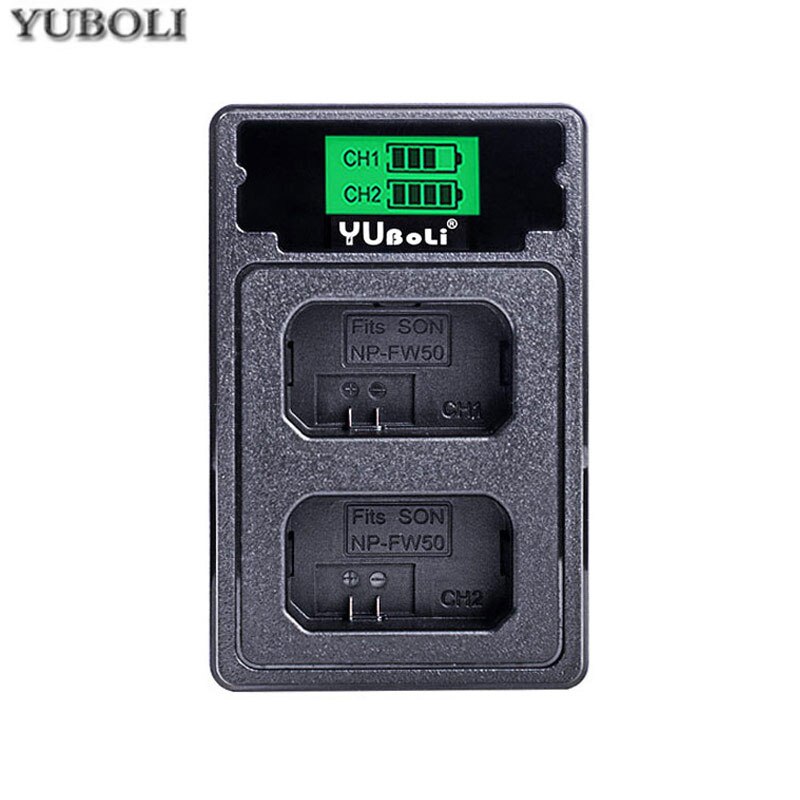 Yuboli 2000Mah NP-FW50 Np Fw50 Batterij Akku + Led Dual Usb Charger Voor Sony A37 Alpha 7 7R Ii 7S A7S A7R Ii A5000 NEX-7 DSC-RX10: charger only