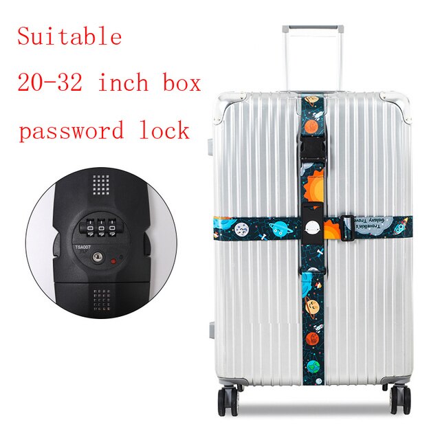 Valise de voyage réglable avec mot de passe à 3 chiffres, serrure à bande croisée à sangles en corde, accessoire de voyage: Have lock H1