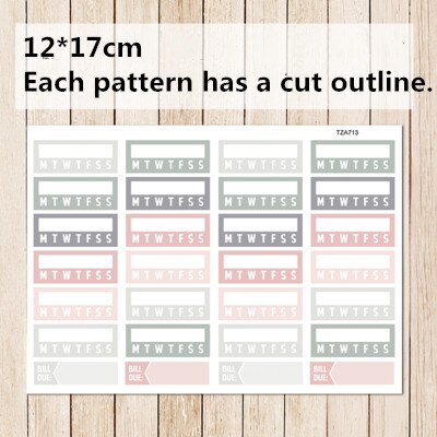 1pc Practical Function Icon/Weekly/to do List Decorative Sticker DIY Planner Diary Scrapbooking Album Stickers: 2