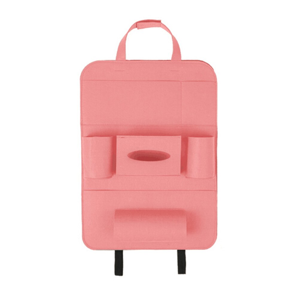 Auto voiture organisateur banquette arrière sac voiture-style titulaire multi-poche siège laine feutre stockage conteneur suspendus boîte voiture stockage pour enfant: Pink
