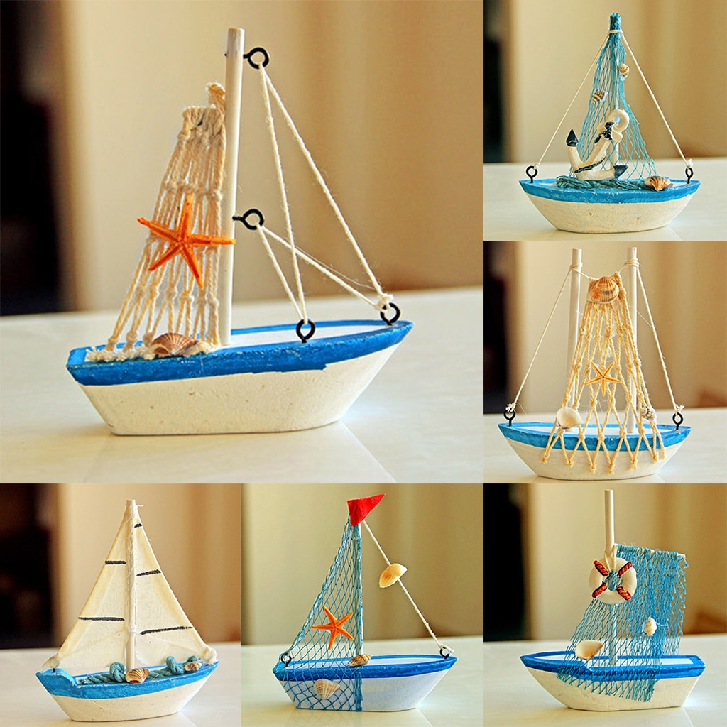 mini Barca A Vela Timone in Legno Barca A Vela di Trasporto Marittimo in Legno ShipCollectibles Casa Schermo Scrivania A Casa Schermo Deracotion