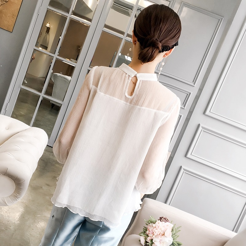 Ropa de estilo chino para mujer, traje Tang con bordado de flores, camisas tradicionales Qipao Cheongsam, blusa para mujer