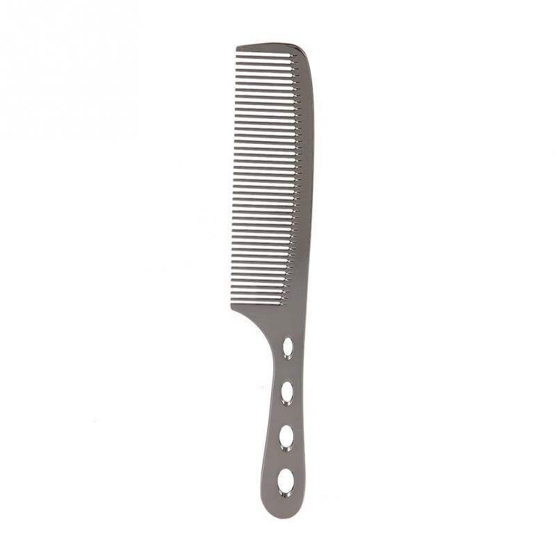 Hair Comb Space Aluminum Stainless Steel Anti- static Comb Beauty Tools For Salon Hairdressing Brush With Handle: Black01
