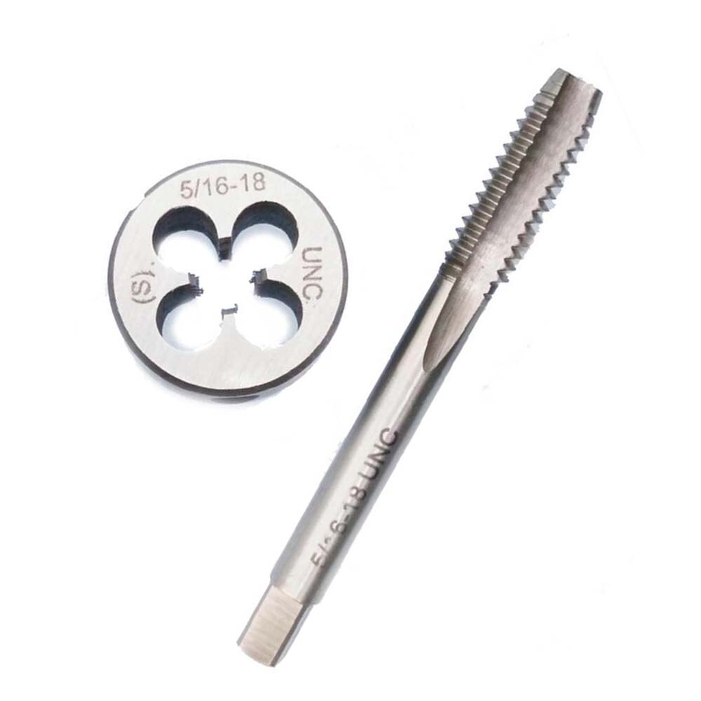 Hss höghastighetsstål 5/16-18 unc tap & die kit högra verktyg 2 st / set elverktyg träbearbetning