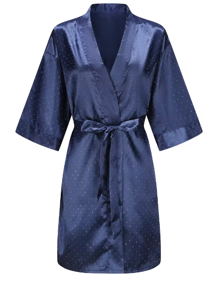 Brautkleid mit Diamanten Robe Luxus hochwertiger Bademantel Sexy Nachtwäsche Damen Robe Seidensatin Pyjamas Braut