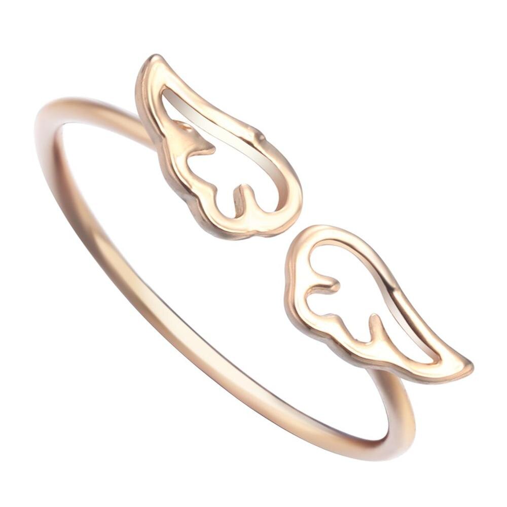 Todorova Small Angel Wings Finger Rings For Women Jewelry Anillos Anel Bijoux Ring Adjustable Ring: Gold