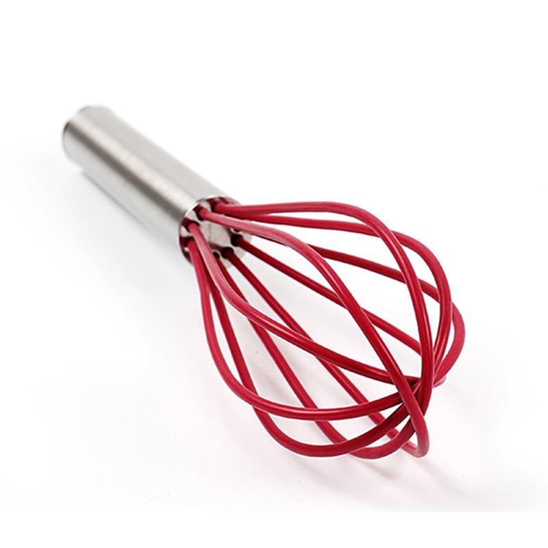 Batidor de alambre de acero inoxidable, 8 pulgadas, batidor Manual de huevos, utensilio de cocina para hornear, batidor de mantequilla y crema de leche