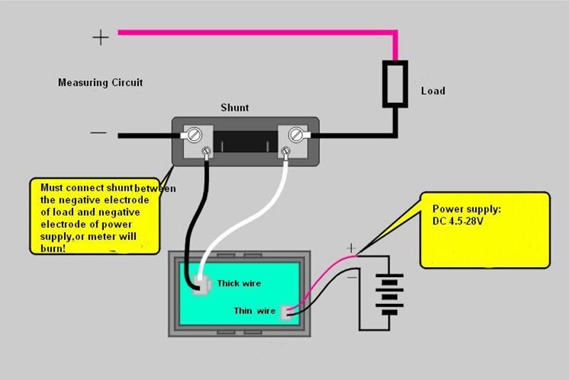 Mini Digital Amperemeter Ampere Aktuelle Panel Meter DC 50A 9 V 12 V 24 V 28 V Rote Led-anzeige 0,56 "3 Ziffern Vier Drähte
