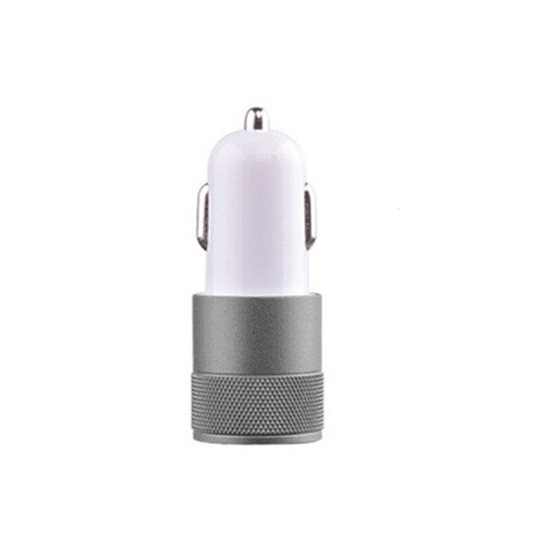 Car Charger Mini Dual USB 2-port Universal 2.1A Car-Charger 2 USB Port For Mobile Phone Charging Adapter Car-styling Auto: Gray