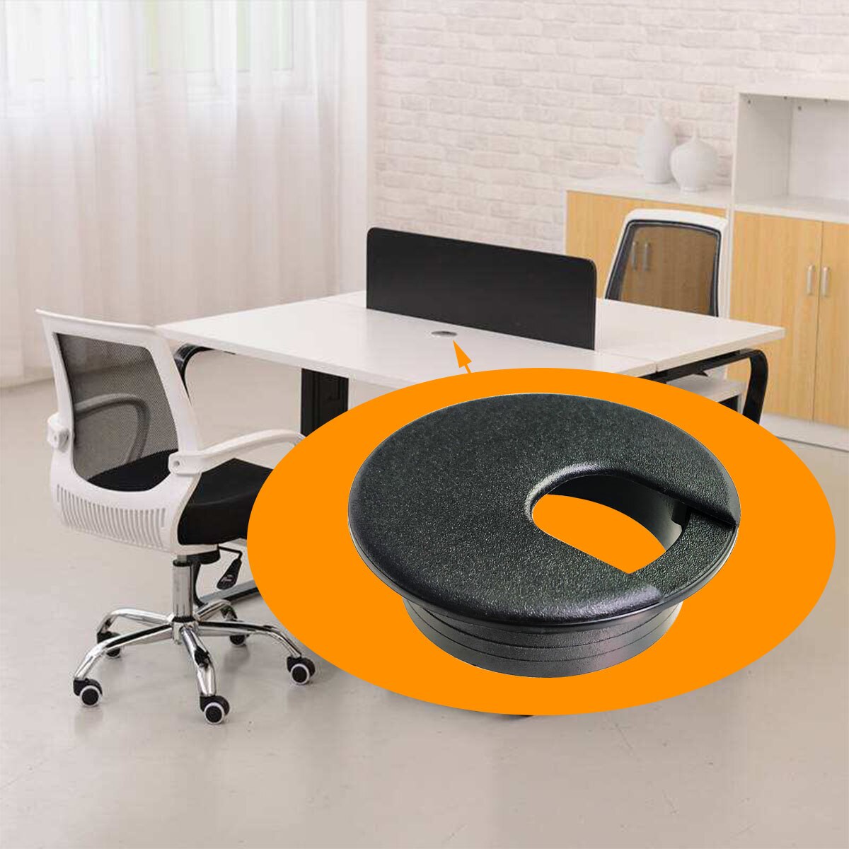 Cubierta de agujero de Cable ABS de , Pasacables de escritorio, cubiertas de orificio, ojales de plástico, tapa de mesa para organizador de cables